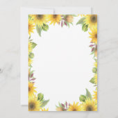 Sonnenblumen Bienengender Reveal Baby Duwer Einlad Einladung (Rückseite)