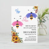 Sonnenblumen Bienenvogel Junge oder Mädchen Geschl Einladung (Stehend Vorderseite)