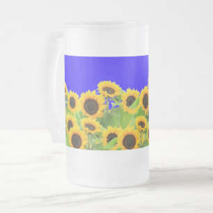 Sonnenblumen Bierkrug Mattglas Bierglas