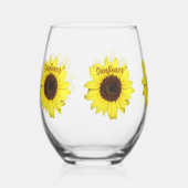 Sonnenblumen Big Bright fotografisch botanisch Weinglas Ohne Stiel (Vorderseite)