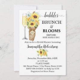 Sonnenblumen Bläschen Brunch & Blooms Brautparty Einladung