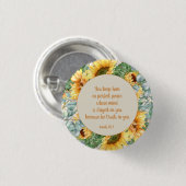 Sonnenblumen Blätter Bible Verse Behalt Perfect Pe Button (Vorne & Hinten)