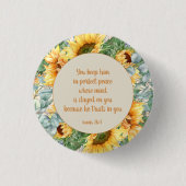 Sonnenblumen Blätter Bible Verse Behalt Perfect Pe Button (Vorderseite)
