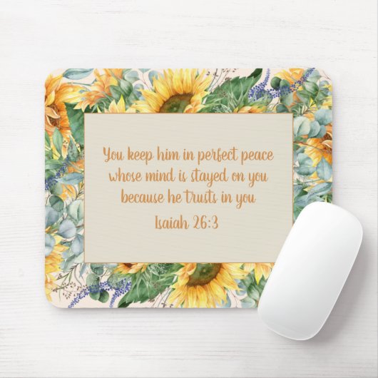 Sonnenblumen Blätter Bible Verse Behalt Perfect Pe Mousepad (Mit Mouse)