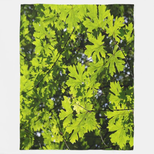 Sonnenblumen-Blätter im Wald Fleecedecke (Vorderseite)