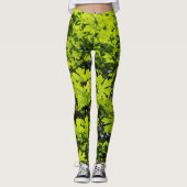 Sonnenblumen-Blätter im Wald Leggings (Vorderseite)