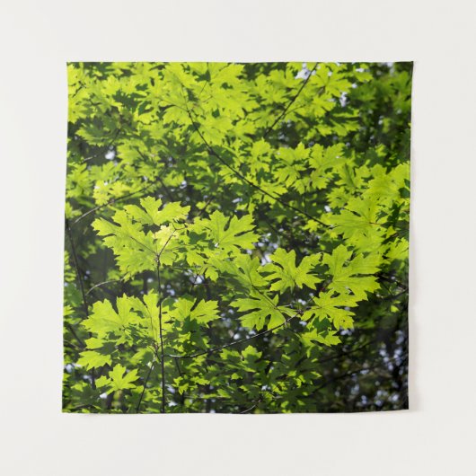 Sonnenblumen-Blätter im Wald Wandteppich (Vorderseite)