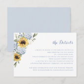 Sonnenblumen Blau Hydrangea Grüne Hochzeit Details Einladung (Vorne/Hinten)