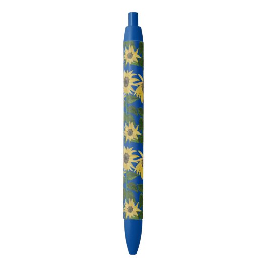 Sonnenblumen Blau von Julia Morrill Kugelschreiber (Vorderseite Vertikal)