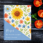 Sonnenblumen blaue Blumen Rezept Notizblock