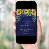 Sonnenblumen, blaue Eukalyptus-Pflanzen Einladung