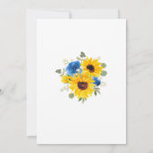 Sonnenblumen Blaue Rose Geometrische botanische Ho Einladung (Rückseite)