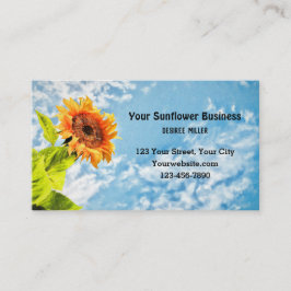 Sonnenblumen blauer Himmel und Wolken Bildende Kun Visitenkarte