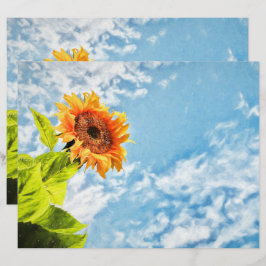 Sonnenblumen Blauer Himmel und Wolken Decoupage Ku