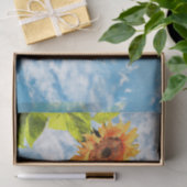 Sonnenblumen Blauer Himmel und Wolken Dekoupage Fi Seidenpapier (Geschenk)