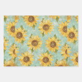 Sonnenblumen blauer Hintergrund Geschenkpapier Set (Vorderseite 2)