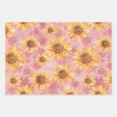 Sonnenblumen blauer Hintergrund Geschenkpapier Set (Vorderseite 2)