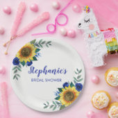 Sonnenblumen Blauer Rose Blumenblume Brautparty Pappteller (Party)