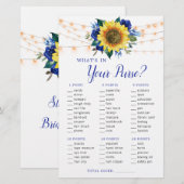 Sonnenblumen Blautöne Pures Brautparty Spiel (Vorne/Hinten)