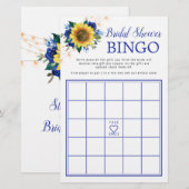 Sonnenblumen Blue Lights Brautparty Bingo Game (Vorne/Hinten)