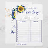 Sonnenblumen Blue Lights Brautparty Song Game (Vorne/Hinten)