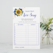 Sonnenblumen Blue Lights Brautparty Song Game (Stehend Vorderseite)