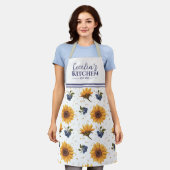 Sonnenblumen & Blueberry Personalisiert Küche Schü Schürze (Getragen)