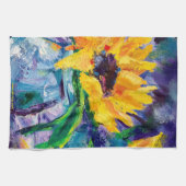 Sonnenblumen-Blues Alaskan Geschirrtuch (Horizontal)