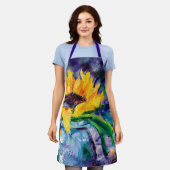 Sonnenblumen-Blues Alaskan-Schürze Schürze (Getragen)