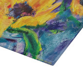 Sonnenblumen-Blues Glasschneider Schneidebrett (Ecke)