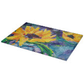Sonnenblumen-Blues Glasschneider Schneidebrett (Ecke)