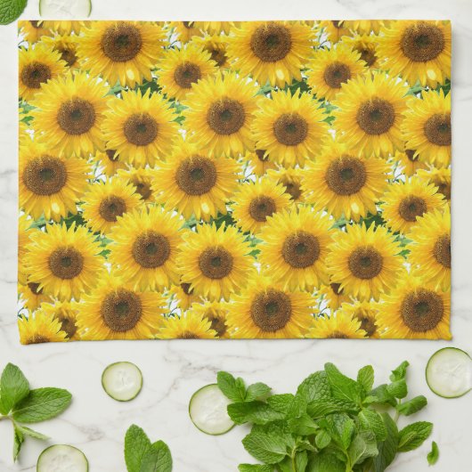 Sonnenblumen blühen geschirrtuch (Gefaltet)