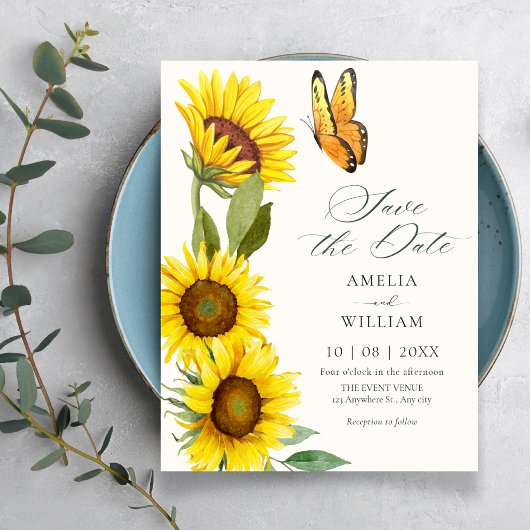 Sonnenblumen blühen Hochzeit Einladung