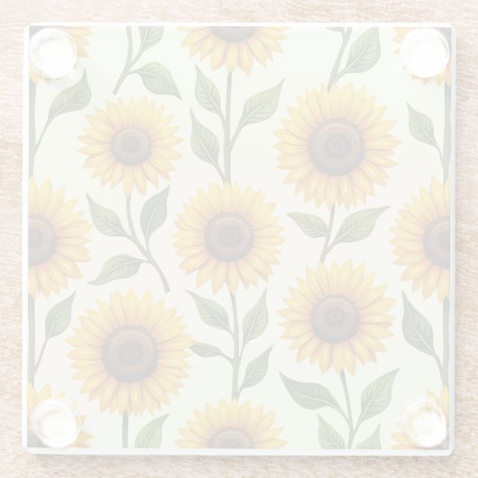 Sonnenblumen blühen in Richtung Sonne Glasuntersetzer (Rückseite)