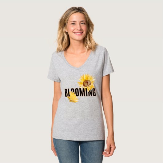 Sonnenblumen blühen T-Shirt (Vorderseite Vollansicht)