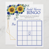 Sonnenblumen Blühendes Brautparty Bingo Game (Vorne/Hinten)