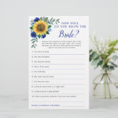 Sonnenblumen Blühendes Brautparty Spiel (Stehend Vorderseite)