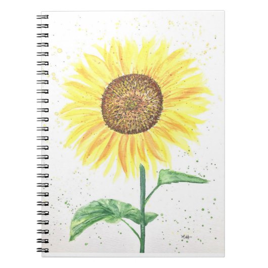 Sonnenblumen Blume Aquarell Notizblock (Vorderseite)