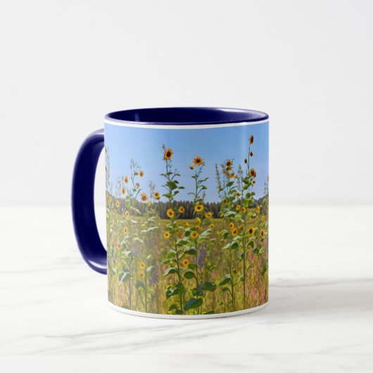 Sonnenblumen-Blume auf einem Tasse-Cup Tasse (Vorderseite Links)