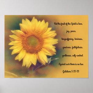 Sonnenblumen Blume Bibel Verse Art Poster