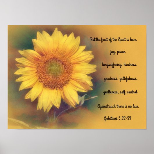 Sonnenblumen Blume Bibel Verse Art Poster (Vorne)