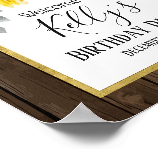 Sonnenblumen, Blume, Blumen, Willkommenszeichen Poster (Ecke)