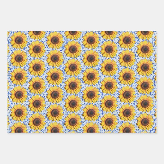 Sonnenblumen-Blume Blumenhandtafel Geschenkpapier Set (Vorderseite 2)