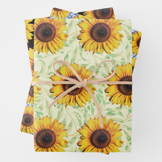 Sonnenblumen-Blume Blumenhandtafel Geschenkpapier Set (Beispiel)