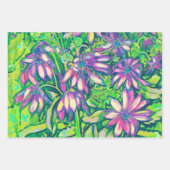 Sonnenblumen Blume Blumenstrauß Gelb Lila Geschenkpapier Set (Vorderseite 3)