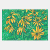 Sonnenblumen Blume Blumenstrauß Gelb Lila Geschenkpapier Set (Vorderseite)