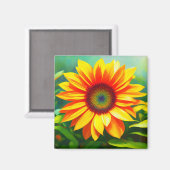 Sonnenblumen Blume Gelb farbenfrohe Sonne Magnet (Vorderseite/Rückseite)