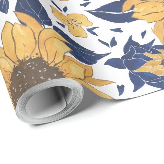 Sonnenblumen-Blume Geschenkpapier (Rolleneckpunkt)