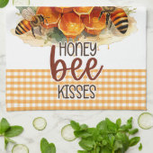 Sonnenblumen Blume Gingham Honey Bees Geschirrtuch (Gefaltet)