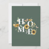 Sonnenblumen Blume Haus Erwärmung Frühjahr Grün Pa Einladung (Rückseite)